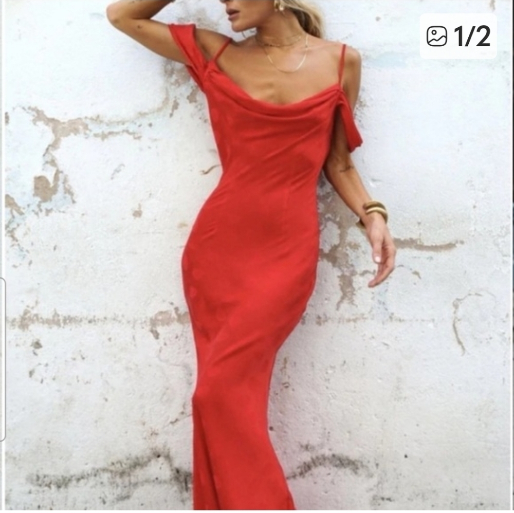 Rat & Boa Vibrant Red Maxi Dress - Picture 3 of 6